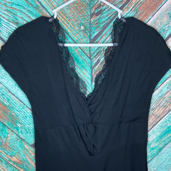Sandro Edouard Black Jumpsuit With Lace Trim NWT - Picture 3 of 7